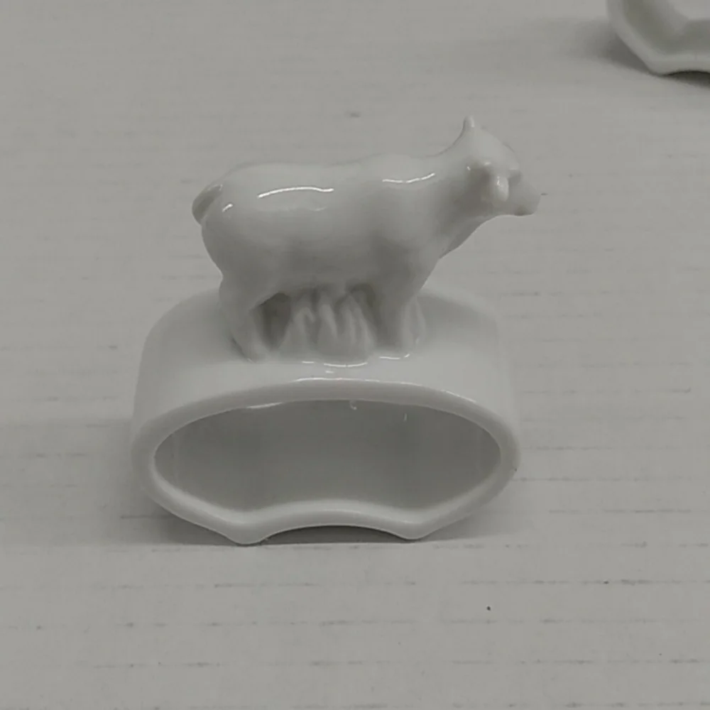 Animal Napkin Holders Rings Pig Cow Sheep Chicken Rooster 4